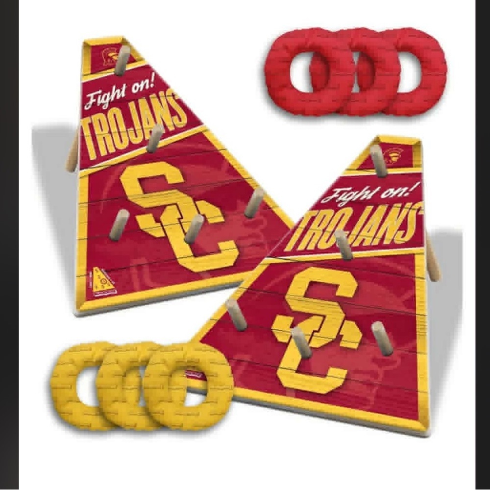 Ring Bag Game NCAA USC Trojans New In Box 2 Boards, 6 Bags